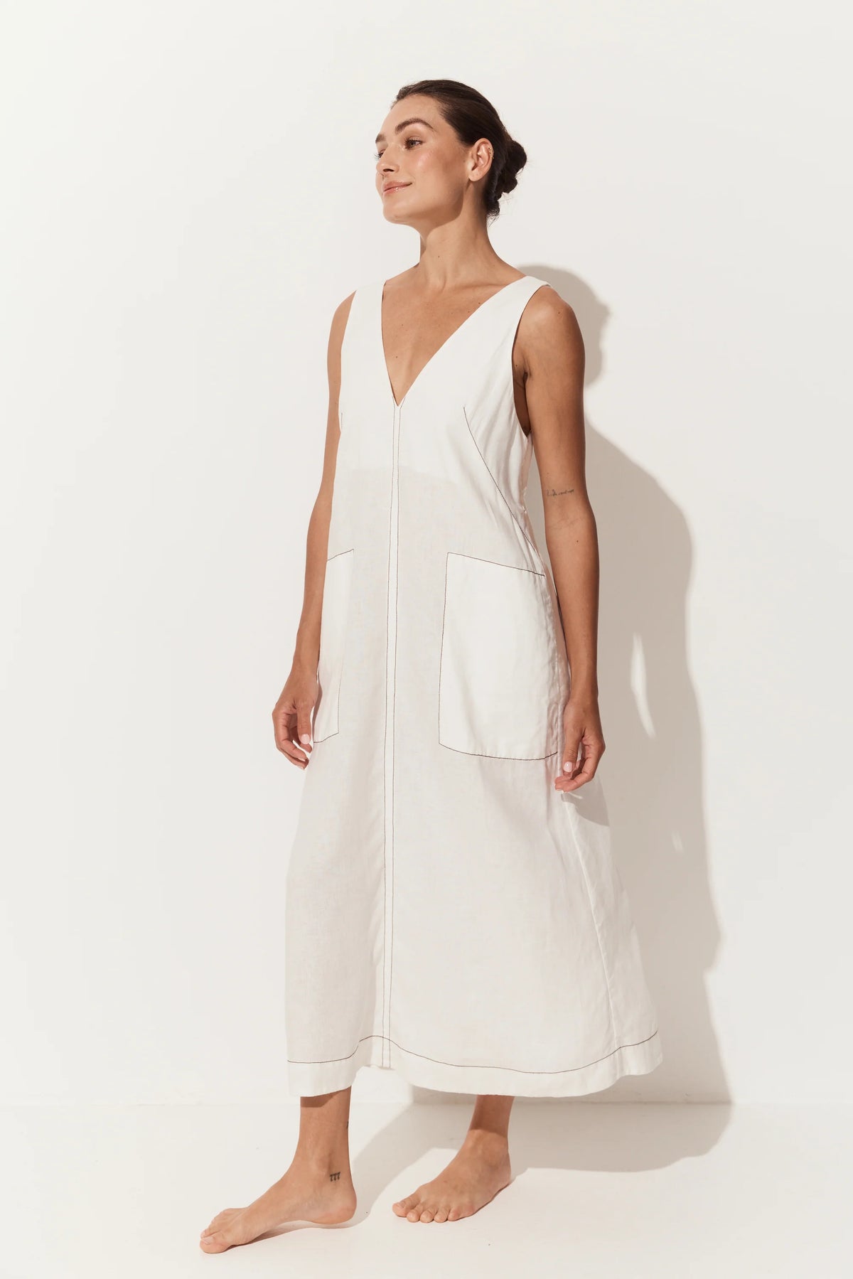 Iris Linen A-Line Midi Dress