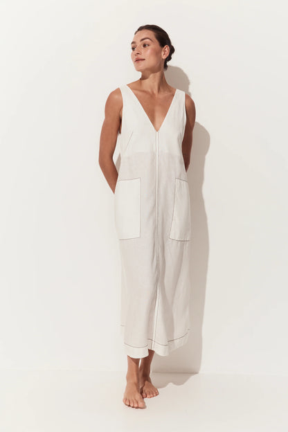 Iris Linen A-Line Midi Dress