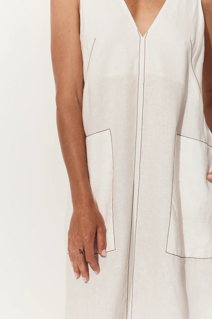 Iris Linen A-Line Midi Dress
