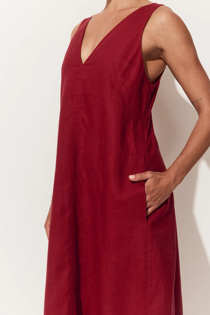 Iris Linen A-Line Midi Dress