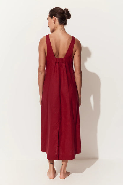 Iris Linen A-Line Midi Dress
