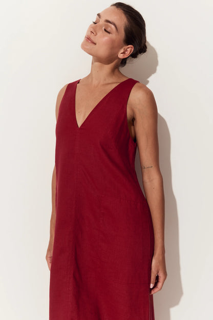 Iris Linen A-Line Midi Dress