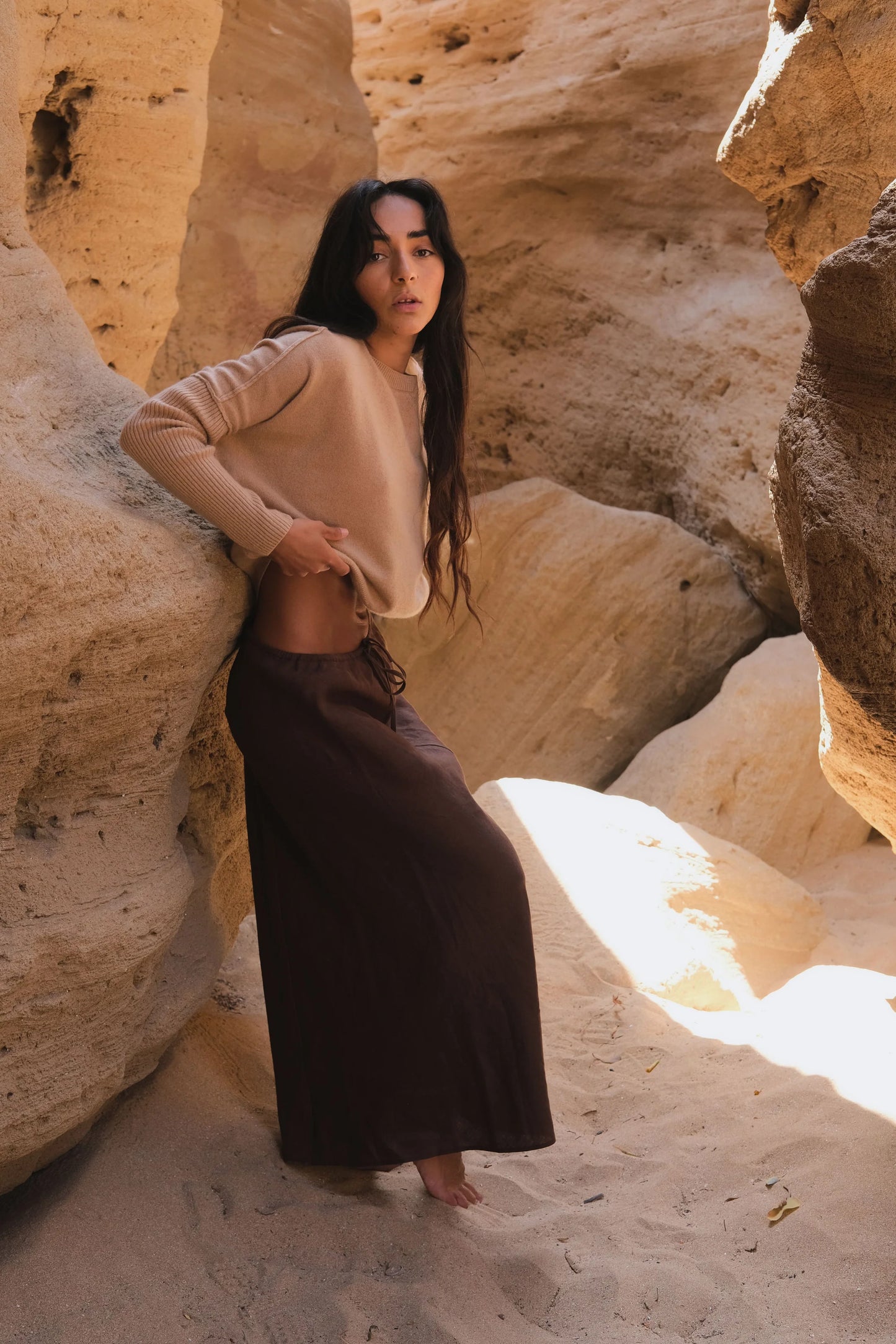 Womens Lilly PIlly Miri Cashmere Knit in camel