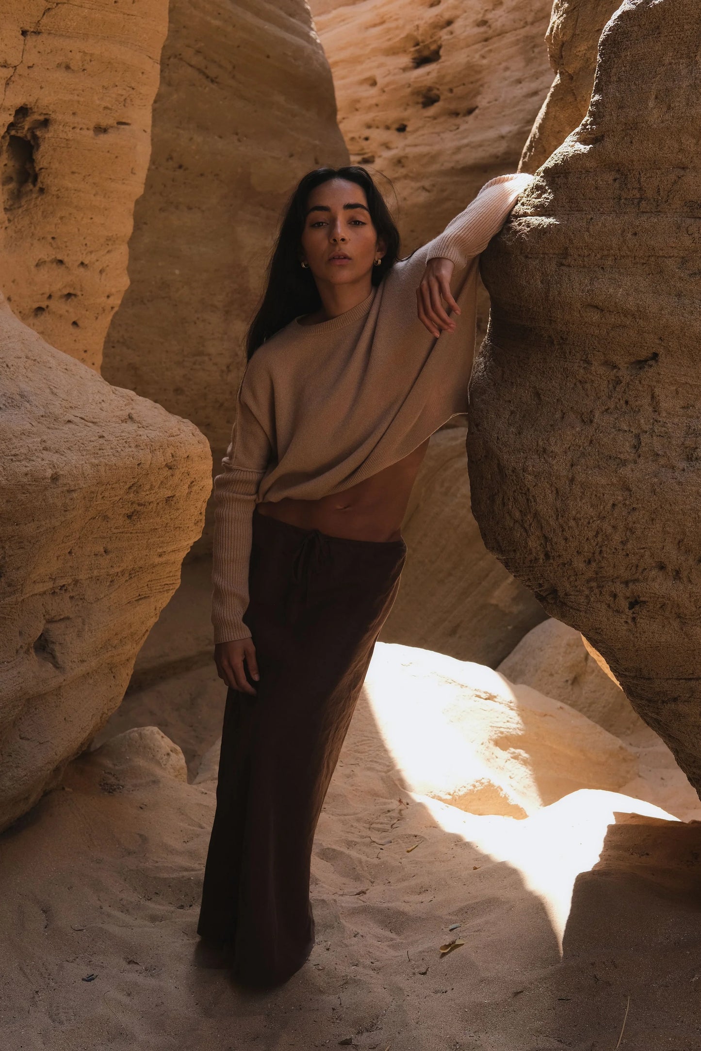 Womens Lilly PIlly Miri Cashmere Knit in camel