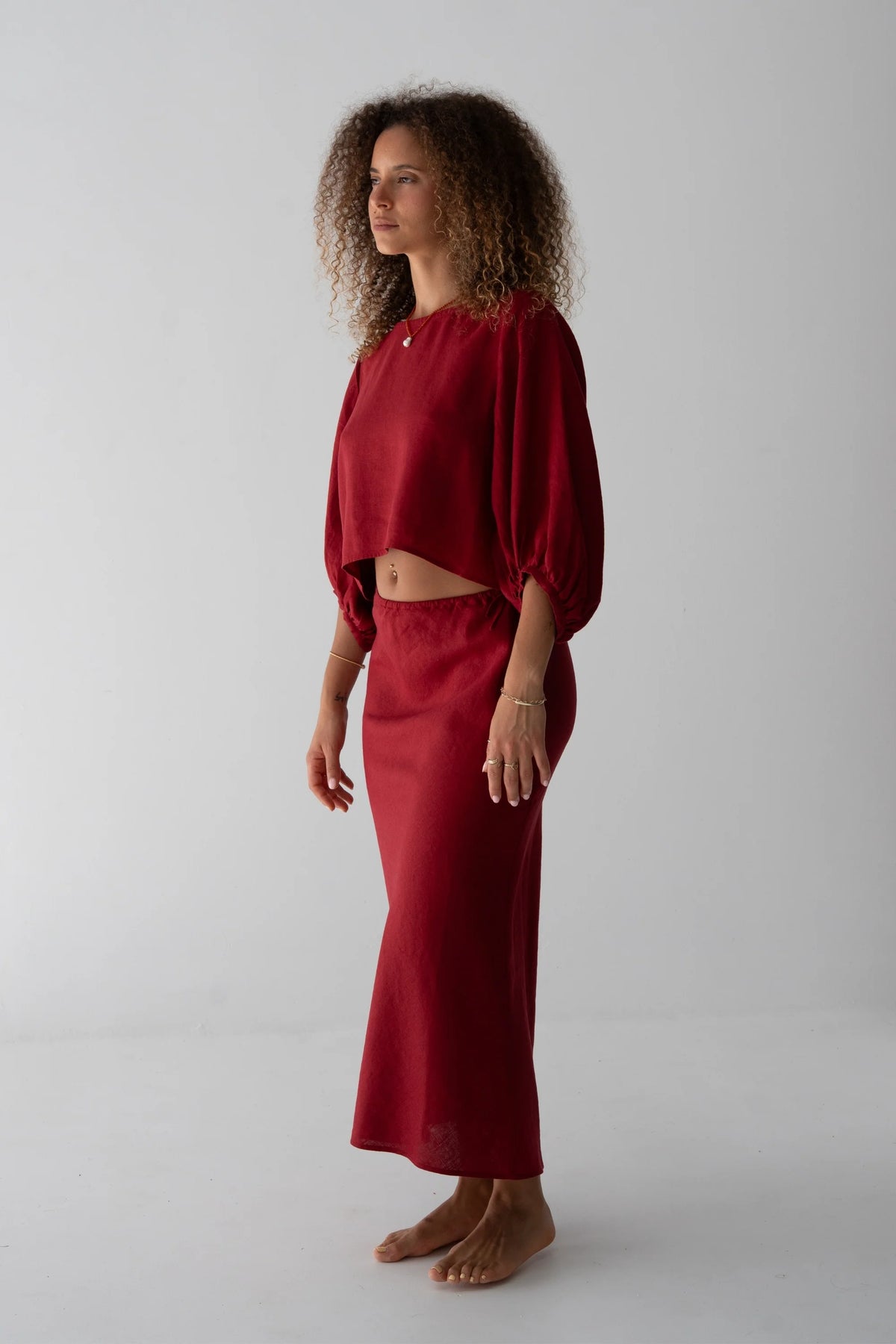 Riley Bias Linen Skirt