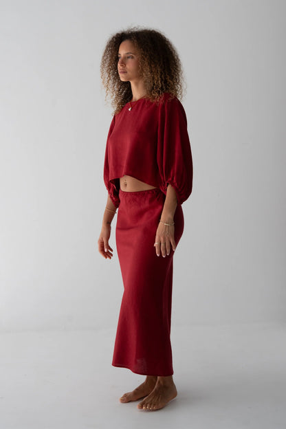 Riley Bias Linen Skirt