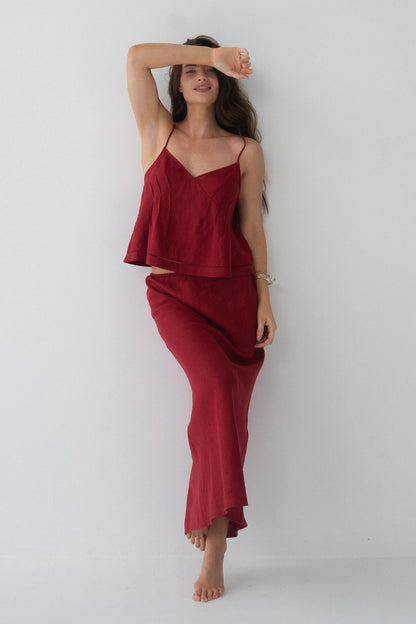 Riley Bias Linen Skirt