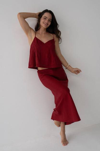 Riley Bias Linen Skirt