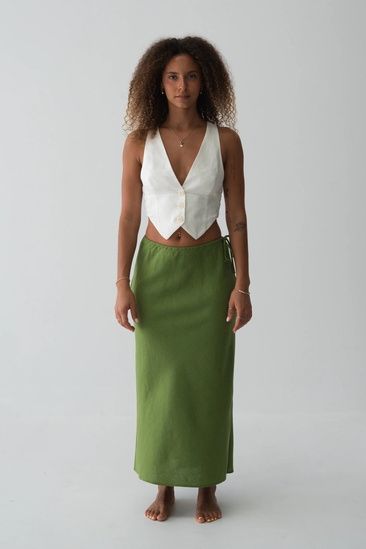 Riley Bias Linen Skirt