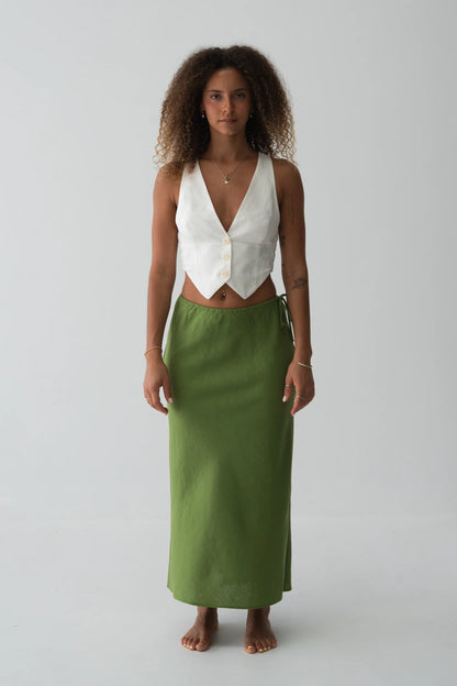 Riley Bias Linen Skirt