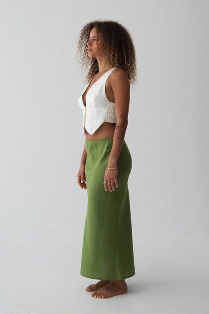 Riley Bias Linen Skirt