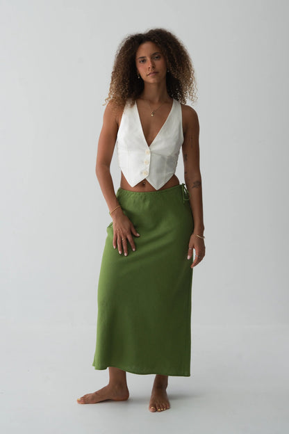 Riley Bias Linen Skirt