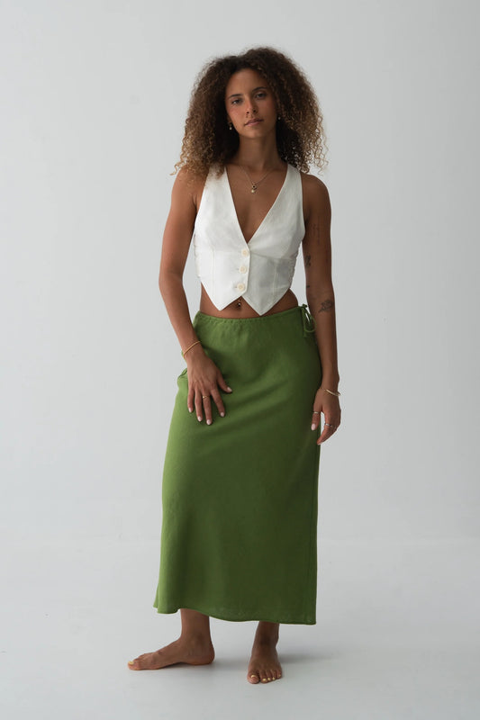 Riley Bias Linen Skirt
