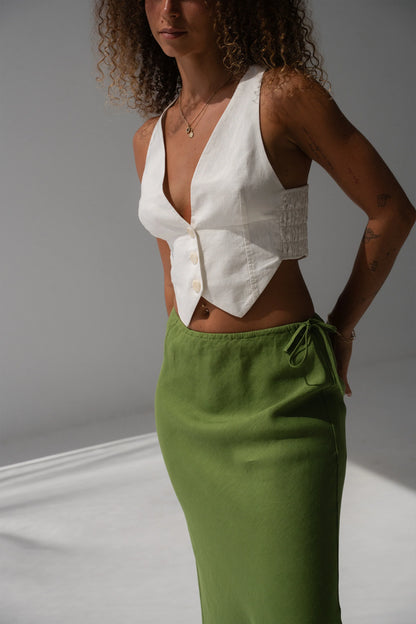 Riley Bias Linen Skirt