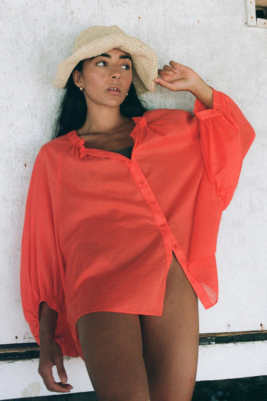 Thalia lightweight cotton voile blouse