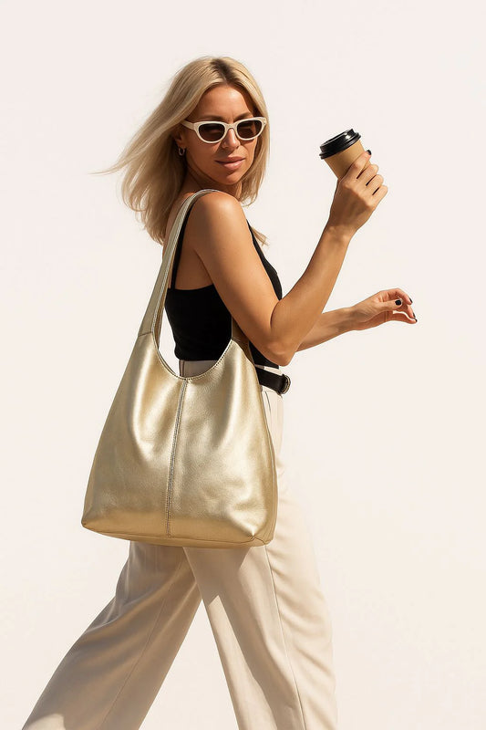 Lynx Metallic Hobo with Bonus Pouch