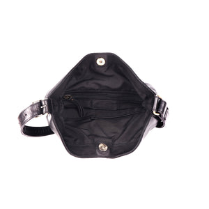 rugged Hide Ladies Leather Bucket Bag black