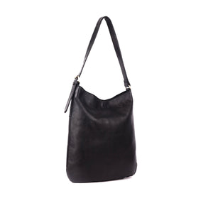 rugged Hide Ladies Leather Bucket Bag black