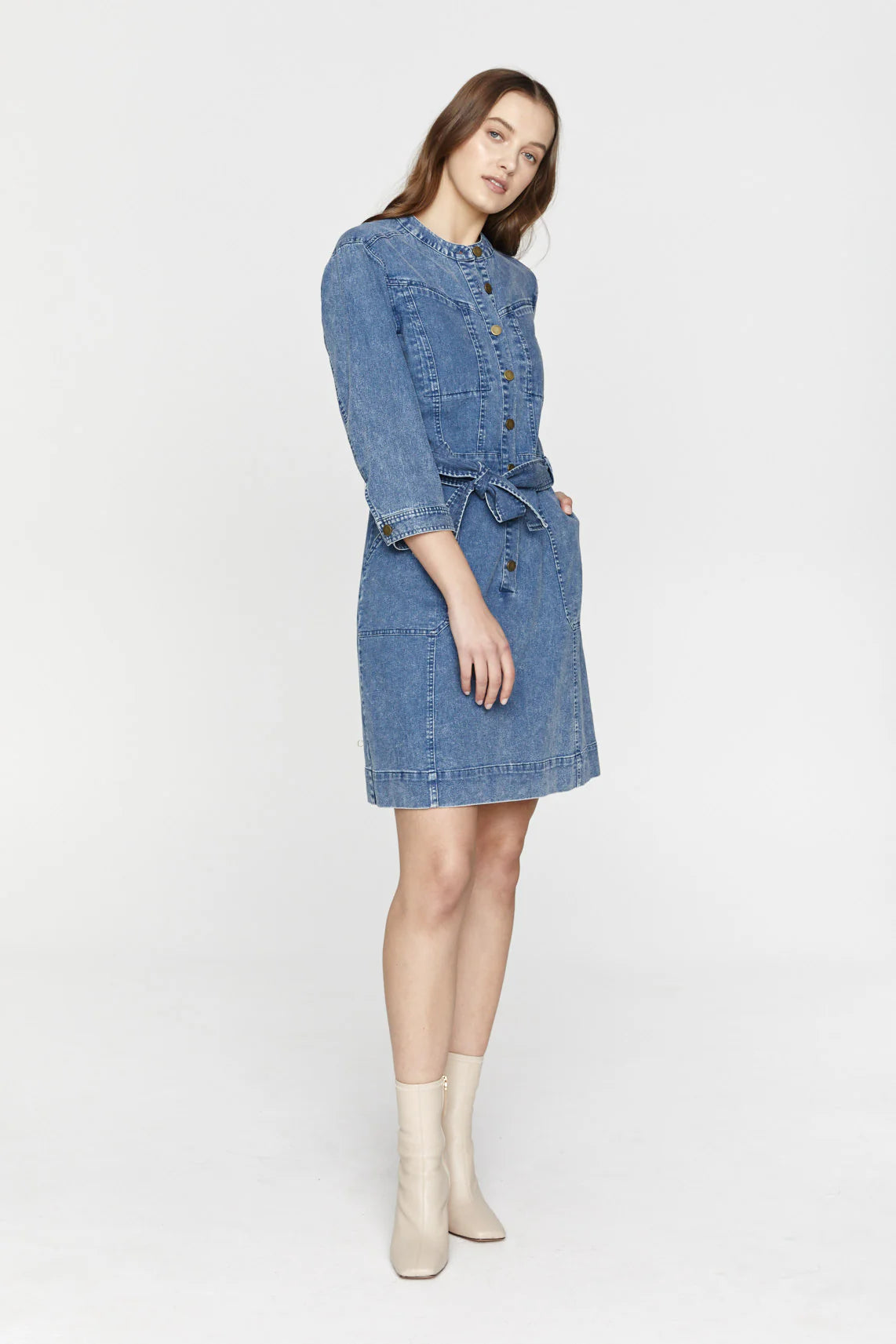 Womens Denim Button Up Shirt Dress