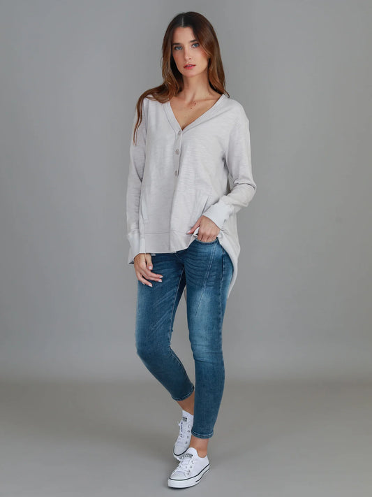 Weslie Long Line Asymmetrical Cardigan