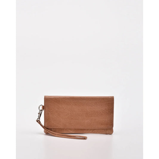 Wodonga Soft Leather Fold Over Wallet With Wristlet