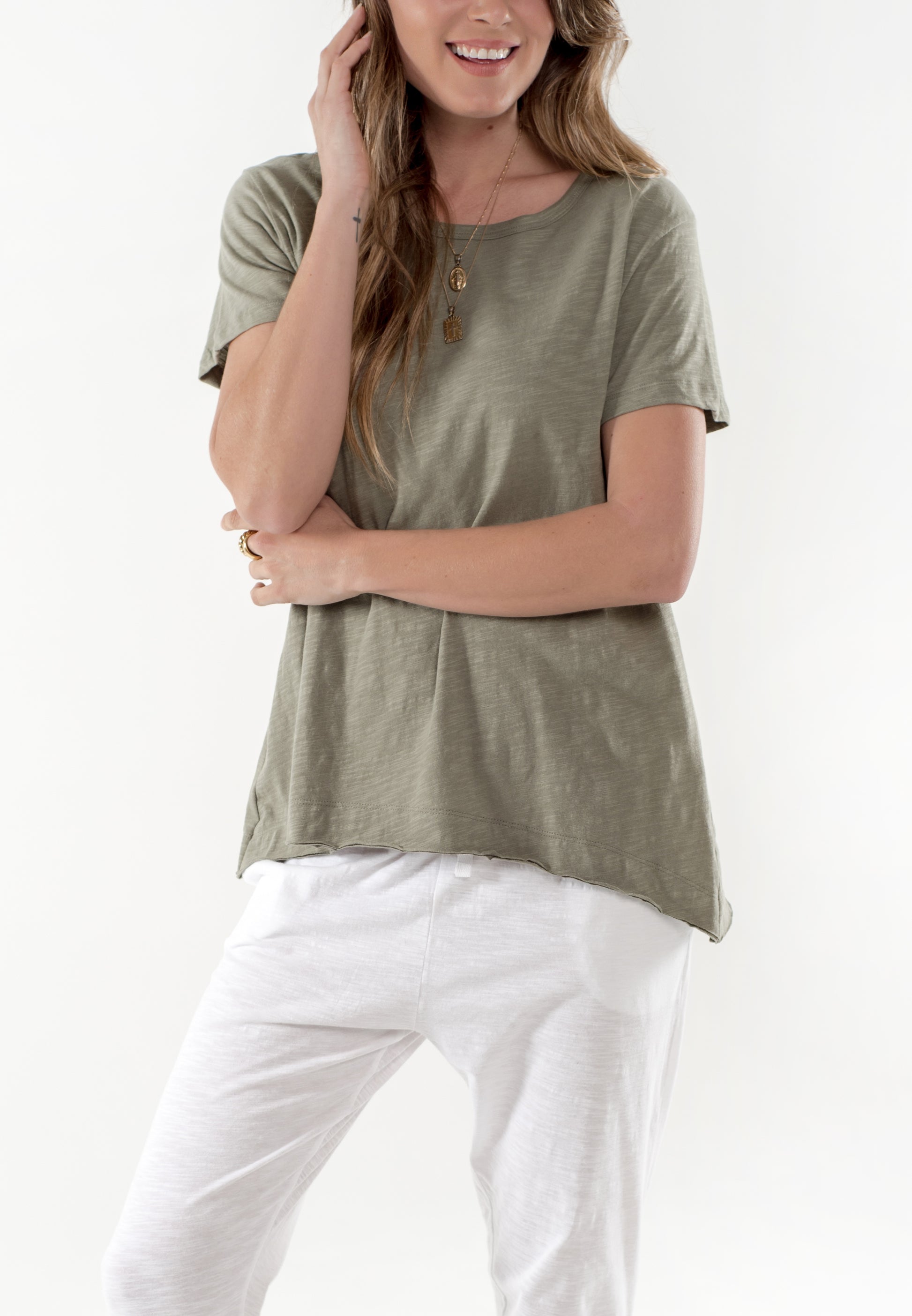 Olivia Organic Tee Cle Clothing Blush Cle Organic Basics Basic State Cle Australian Stockist Cle Clothing Australia  Cle Organic Clothing Cle Organic Basics