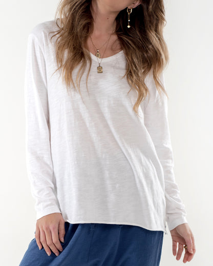 Cle Abigail Long Sleeve Tee Organic Cotton Long Sleeve Tshirt Organic Cotton Long Sleeve Top Cle Stockist  - Basic State