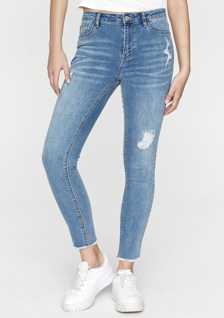 Shop Saint Rose Lucia Jeans Mid wash Ripped, Buy Denim Lucia Jeans, Blue Denim Lucia Skinny Jeans, Lucia Denim Skinny Jeans Saint Rose, Blue Skinny Leg Jeans Saint Rose Stockists, Saint Rose Jeans Stockists, Saint Rose Stockists 