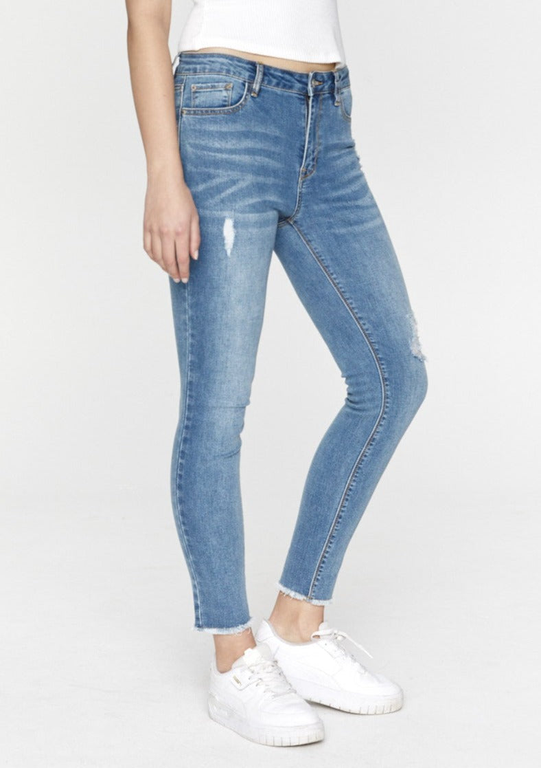 Shop Saint Rose Lucia Jeans Mid wash Ripped, Buy Denim Lucia Jeans, Blue Denim Lucia Skinny Jeans, Lucia Denim Skinny Jeans Saint Rose, Blue Skinny Leg Jeans Saint Rose Stockists, Saint Rose Jeans Stockists, Saint Rose Stockists 