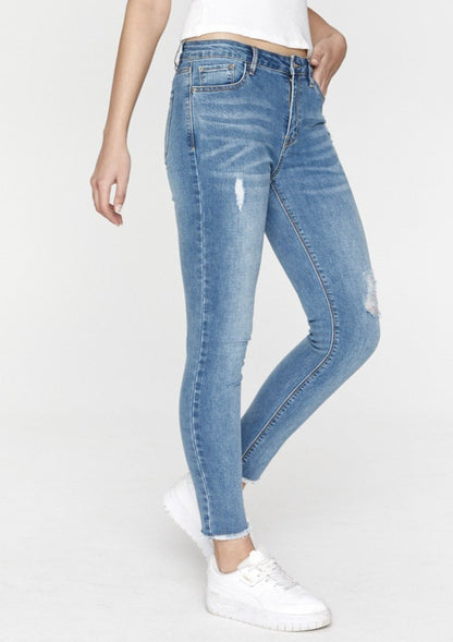 Shop Saint Rose Lucia Jeans Mid wash Ripped, Buy Denim Lucia Jeans, Blue Denim Lucia Skinny Jeans, Lucia Denim Skinny Jeans Saint Rose, Blue Skinny Leg Jeans Saint Rose Stockists, Saint Rose Jeans Stockists, Saint Rose Stockists 