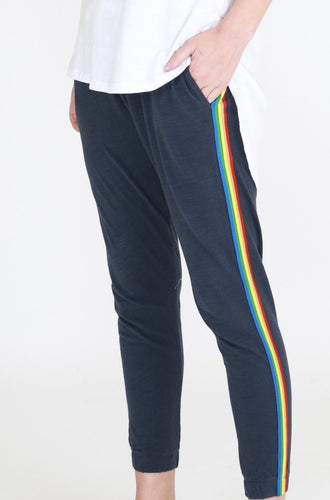 3rd story limited edition rainbow stripe pants multicolour stripe joggers basic state 3rd story australian stockist