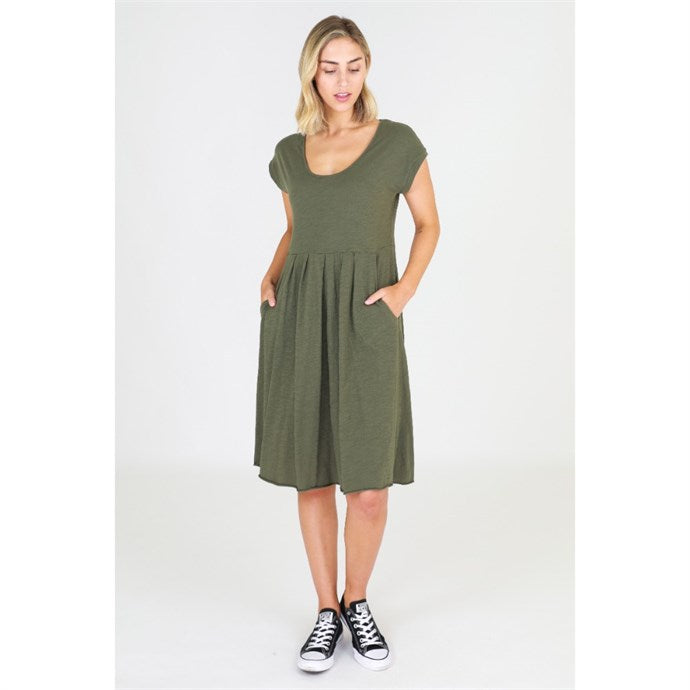 3rd Story Evelyn Dress - Khaki - Basic State Shop 3rd Story Evelyn Dress, Buy 3rd Story Dress with pockets, Shop 3rd Story clothing online