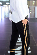 Gold Stripe Joggers -  Black