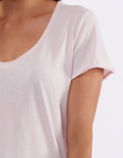 Fundamental V Neck Tee - Rose