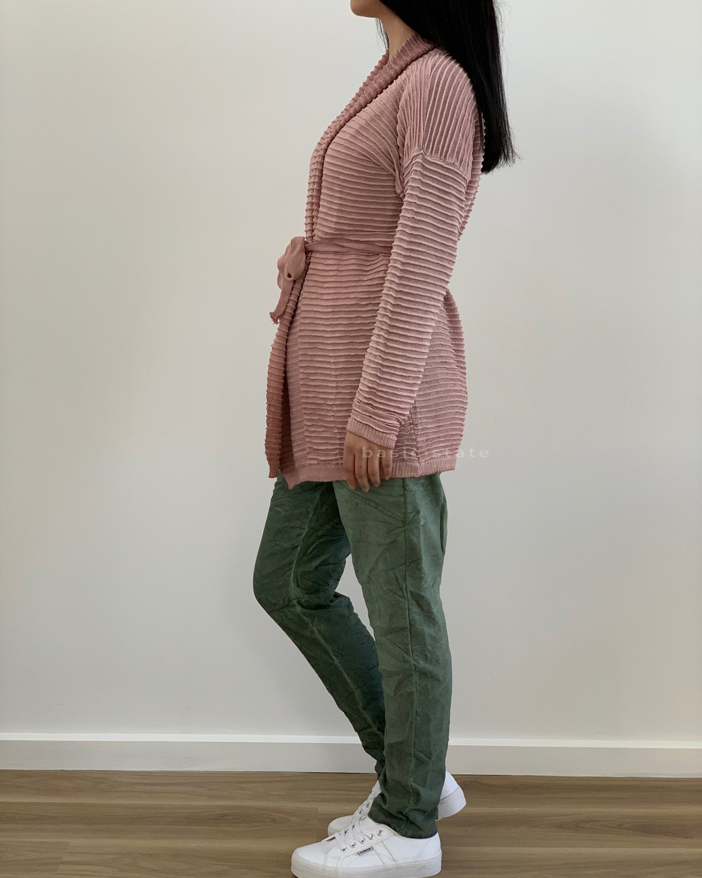 Open Washed Cardigan - Rose