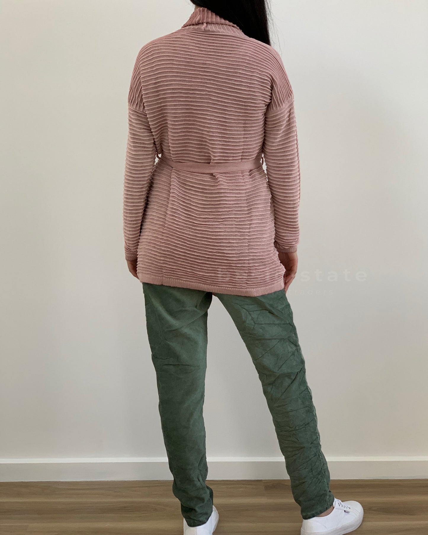 Open Washed Cardigan - Rose