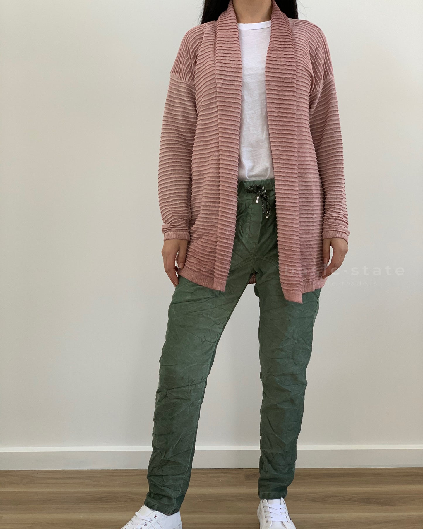 Open Washed Cardigan - Rose