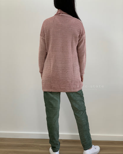 Open Washed Cardigan - Rose