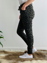 Amici Leopard Print Corderoy Pants - Khaki - Basic State Amici made in Italy Stockist