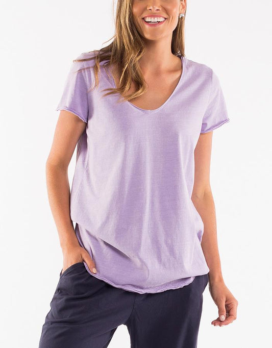 Elm V Tshirt Lavender Elm Fundamental V Tshirt Basic State Elm Australian Stockist Elm clothing Elm Tshirt Purple Elm Tshirt Lilac