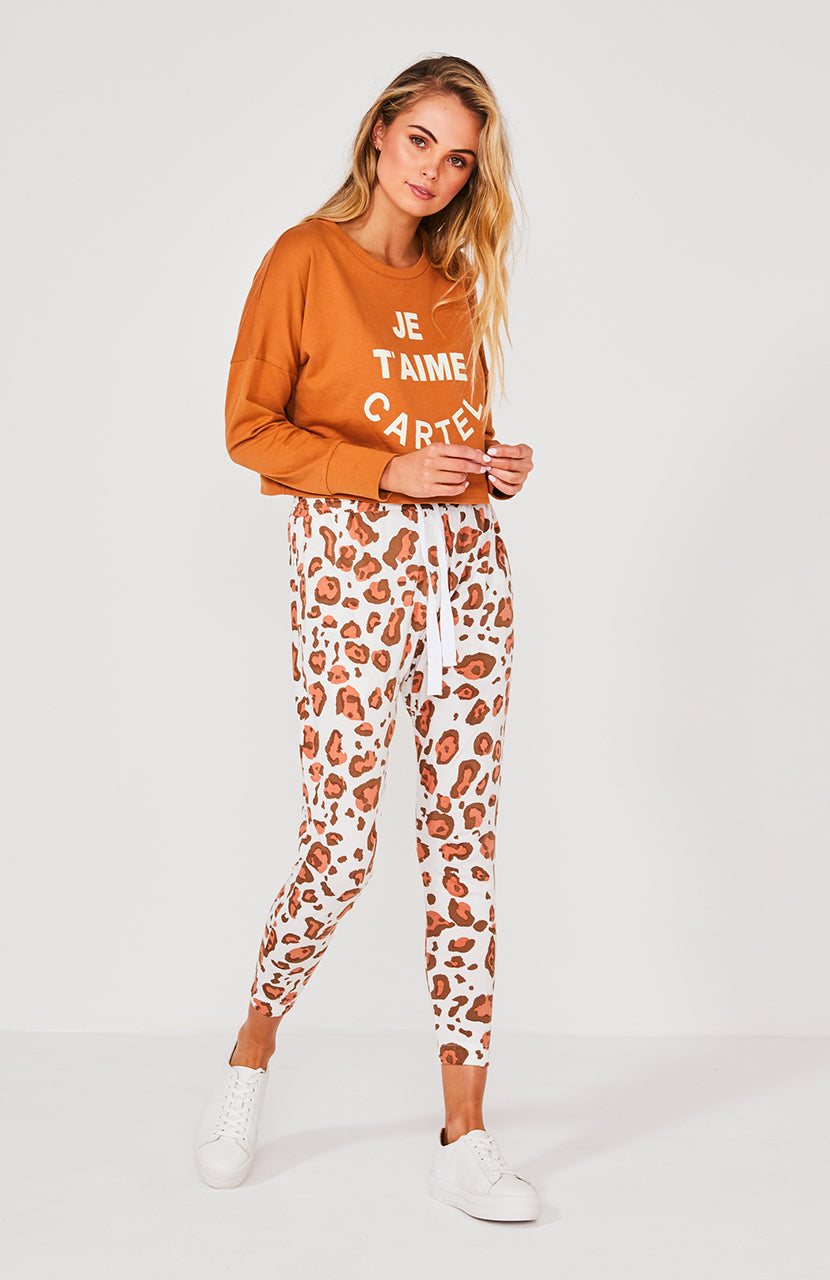 Cartel & Willow Kenji Comeback Safari Print Pants Rust Leopard -  Basic State Australia