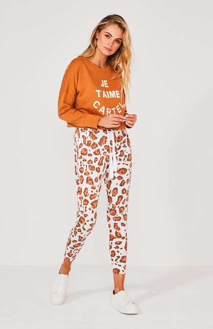 Cartel & Willow Kenji Comeback Safari Print Pants Rust Leopard -  Basic State Australia