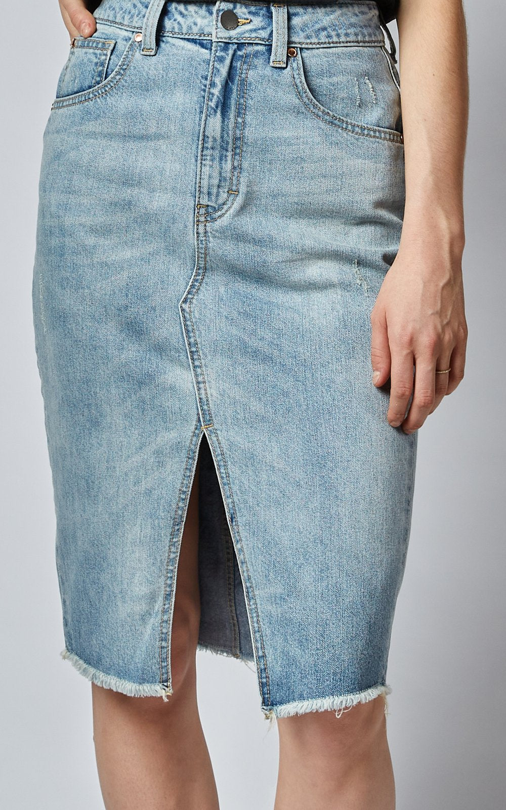 Worn High Denim Revival Skirt