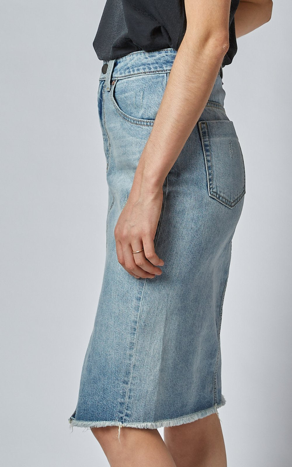 Worn High Denim Revival Skirt