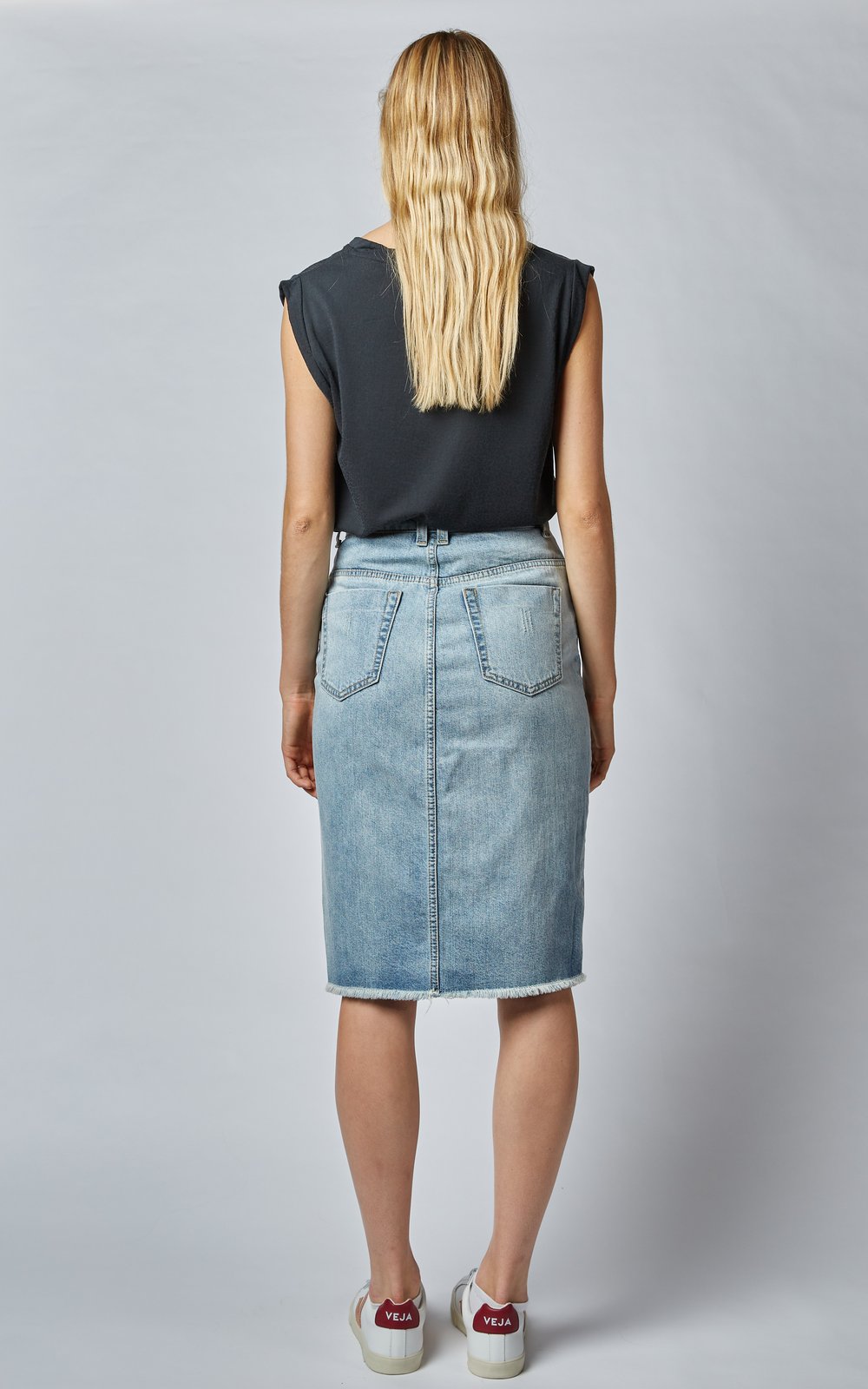 Worn High Denim Revival Skirt