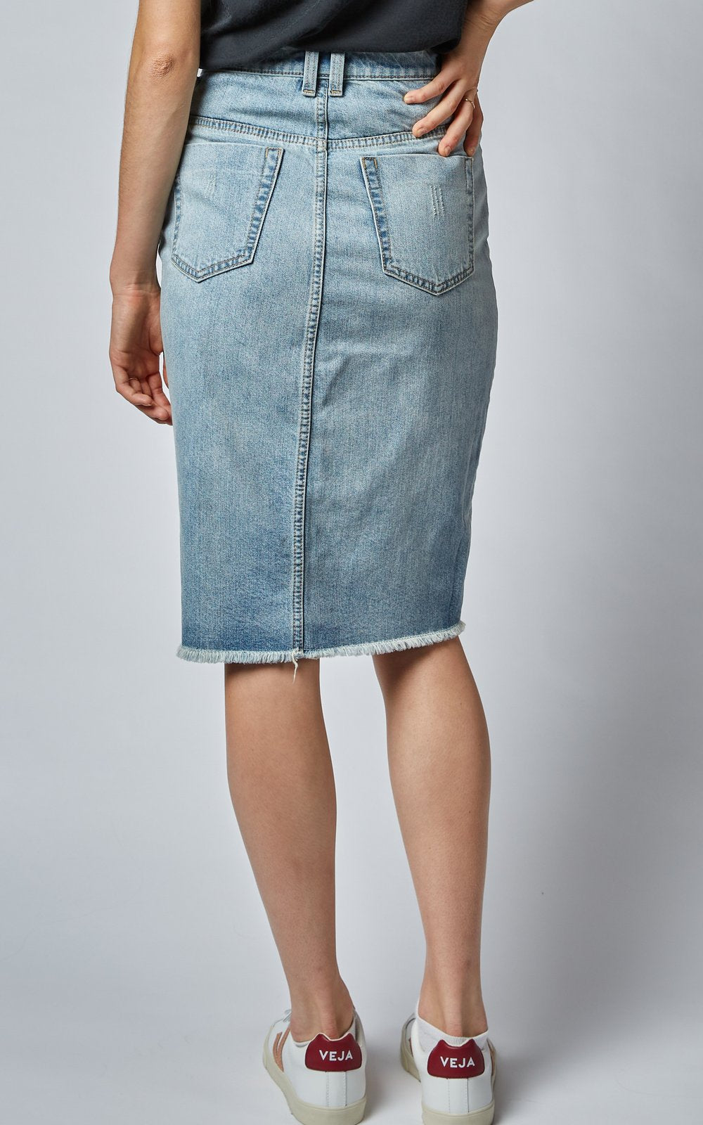 Worn High Denim Revival Skirt