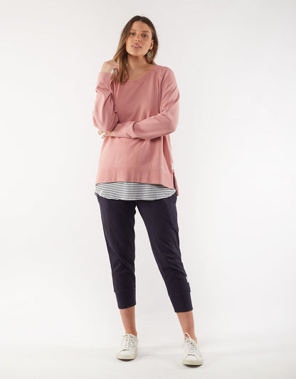 Buy Elm Sydney Crew in Dusty Pink Buy Elm Sweater online Buy Elm Clothing Sydney Jumper Basic State Elm Stockist