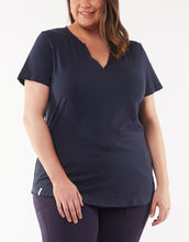 Plus Size St Helens Henley Tee - Navy