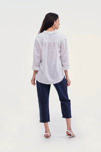 Buy Lulu Linen Cayman Shirt White SHOP WHITE LINEN SHIRT SHOP LULU ORGANIC LINEN CAYMAN SHIRT BASIC STATE LULU ORGANIC LINEN ESSENTIALS STOCKIST