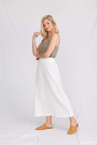 Lulu Organic Linen || Portofino Linen Skirt - White